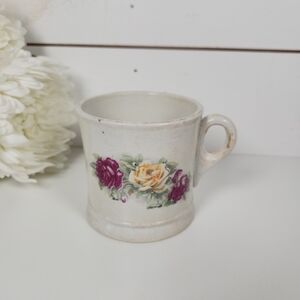 Vintage Rose Floral Shaving Mug | Vanity Decor | Shabby Chic | Barber Shop